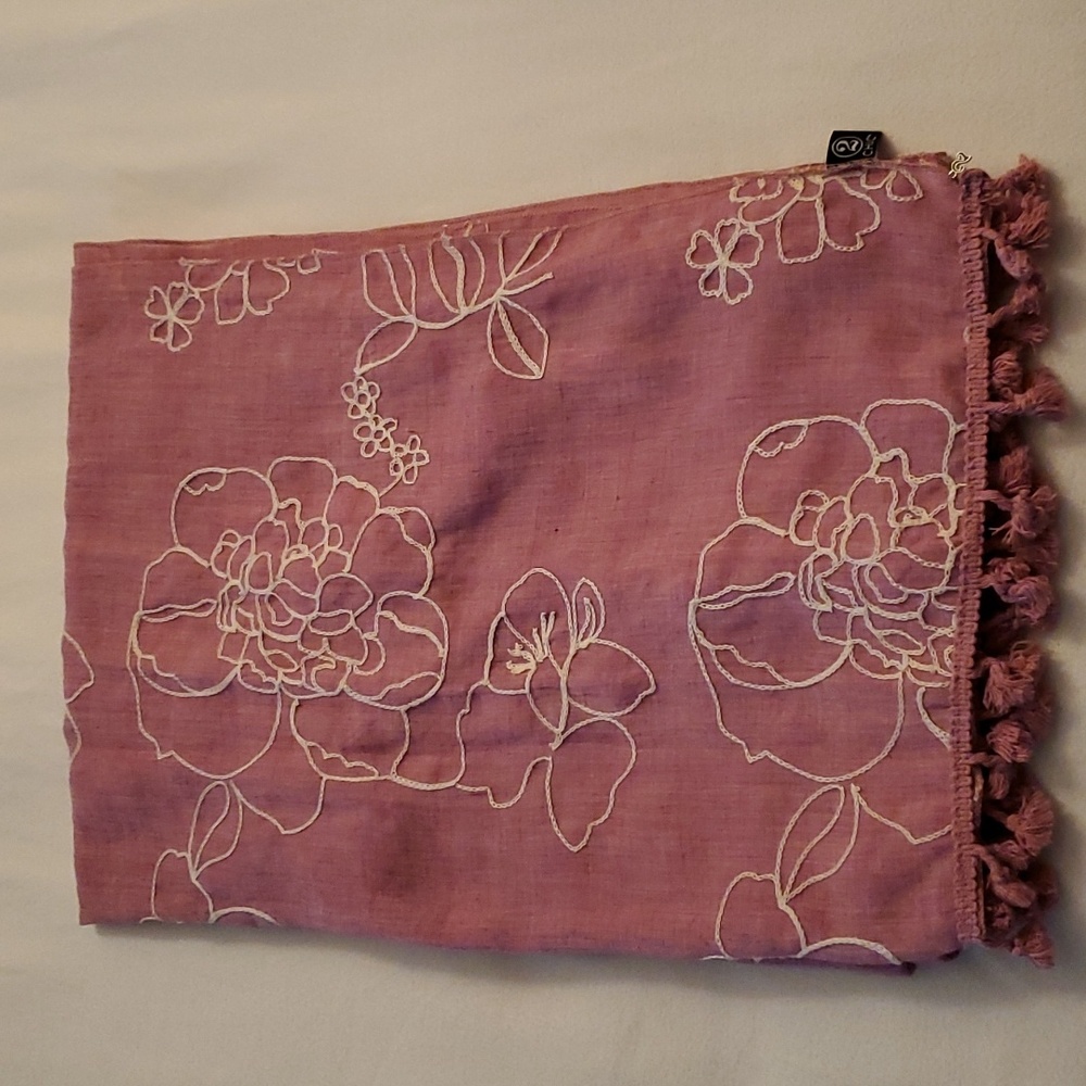 2 Chic lavender embroidered scarf